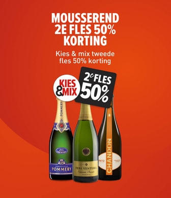 Kies en mix je favoriete mousserende wijn: nu 2e fles halve prijs